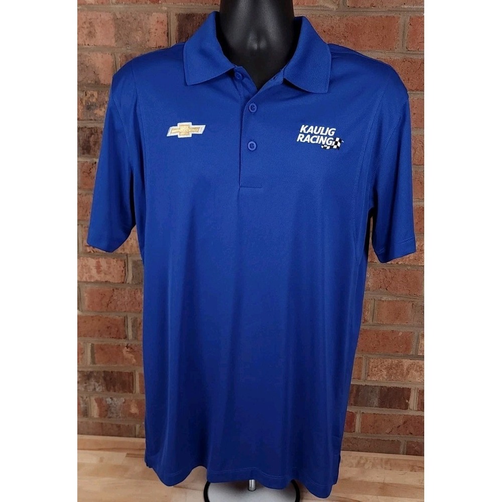 Kaulig Racing Chevrolet Nascar Mens Blue Team Issue Polo Shirt Size Medium